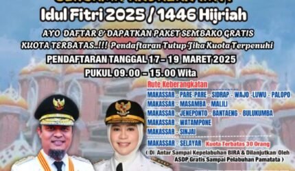 Pemprov Sulsel Gelar Program Mudik Gratis "Bersama Andalan Hati" untuk Idul Fitri 1446 H